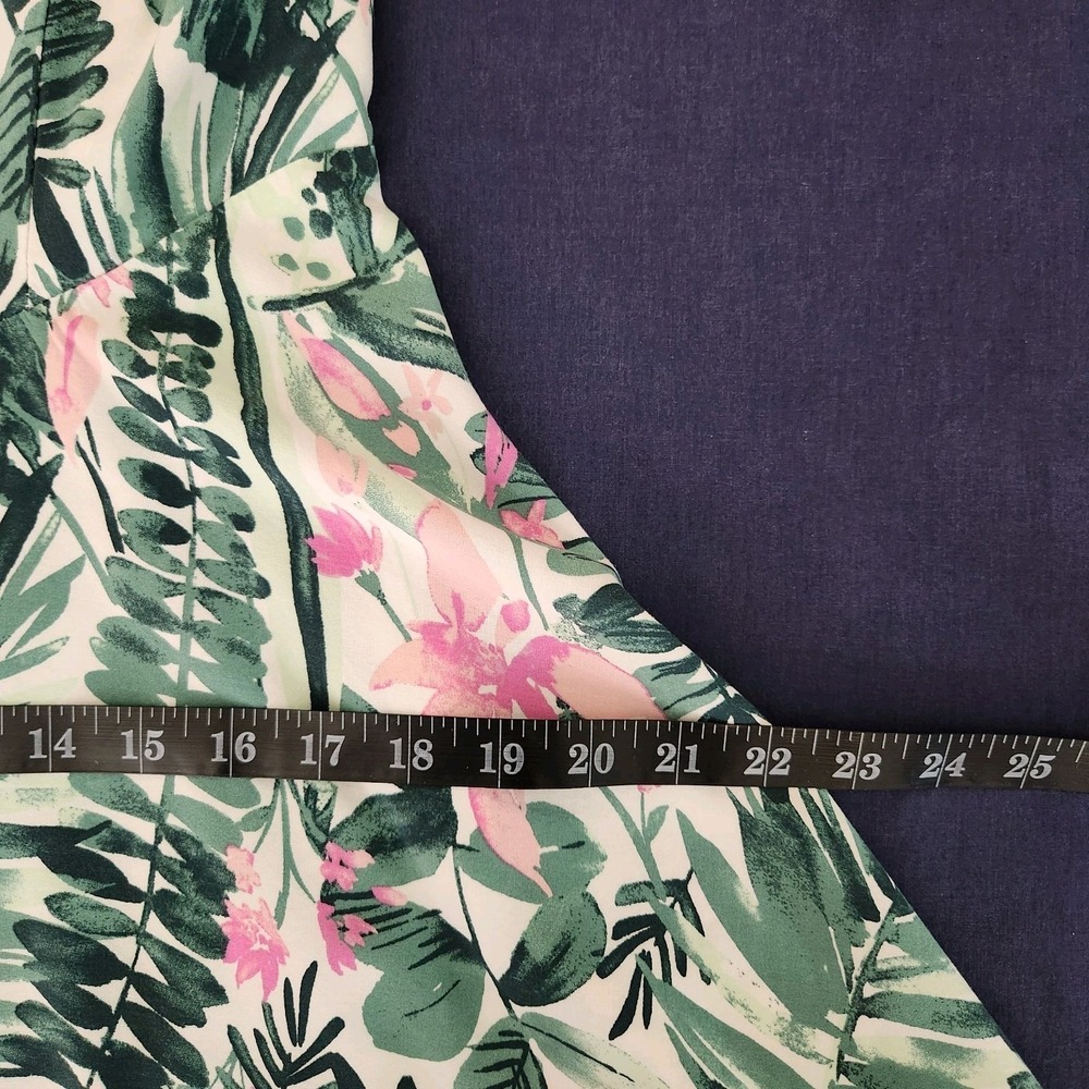 Old Navy Juniors Fit-Flare Aloha/Coconutgirl/Y2K/Indie Cami Pink Palm Sundress L - Picture 10 of 11
